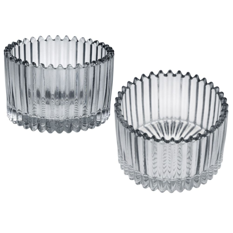 Świecznik szklany TeaLight Gray 4cm RAVI